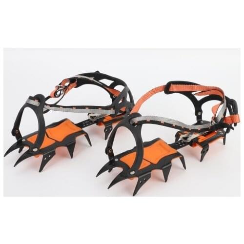 12 Tooth Ice Snow Crampons Anti-Slip Climbing Gripper Shoe Covers Spike Cleats Stainless Steel Snow Skid Shoe Cover Crampon