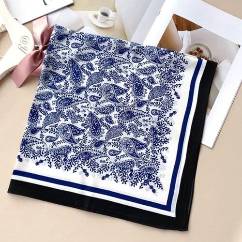 26"x26" 100% Silk Head Scarves for Hair Wrapping Fashion Paisley Print Silk Wraps Neckerchief Necktie Neck Hair Scarves