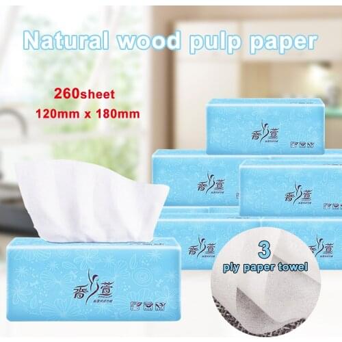 260 sheets Wood Soft Facial Tissue Paper 3-Ply Pocket Toilet Bathroom
