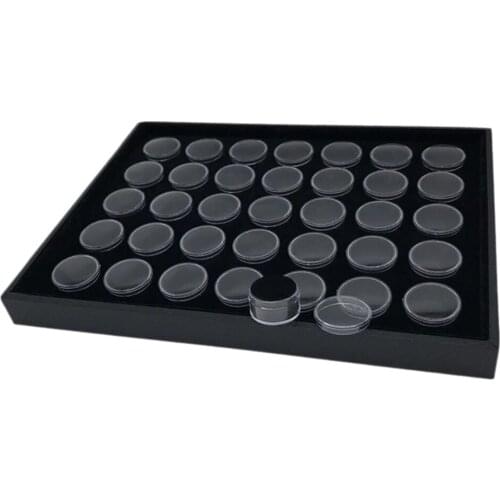 35 White Black Foam Gem Jars Showcase Stackable Display Tray Jewelry Storage