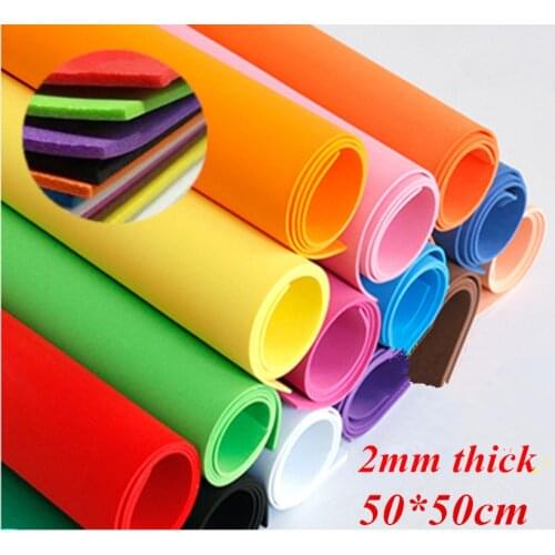 50*50cm 2mm EVA Foam Paper Handmade Foam Sheets Sponge Paper DIY Handcraft Materials Multicolour Flower Prop Party Christmas 5pc