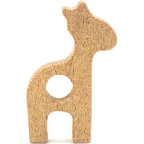 50pcs cute GIRAFFE GERMANY WOOD beech pendent WOODEN TEETHER baby wood teether EA59