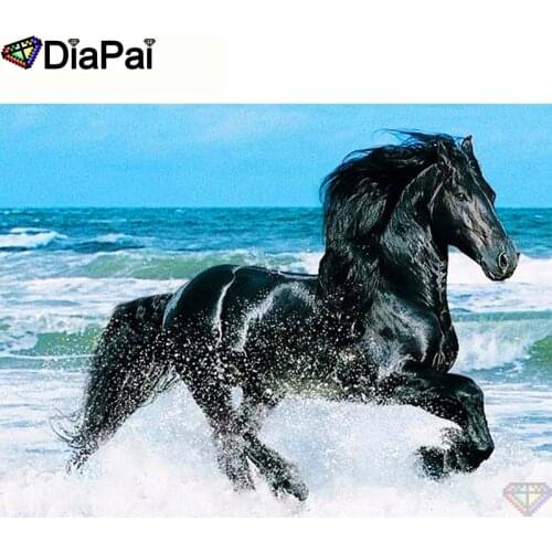 DIAPAI 100% Full Square/Round Drill 5D DIY Diamond Painting "Animal horse" Diamond Embroidery Cross Stitch 3D Decor A20006