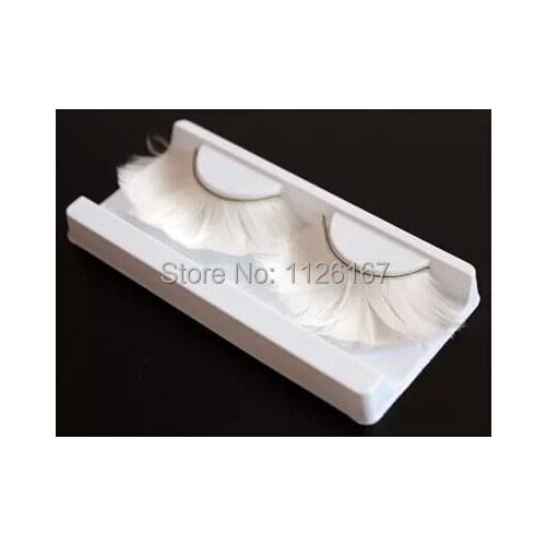 Freeshipping new arrival charming sweet feather false eyelash turquoise ultra long feather party eyelases make up extension