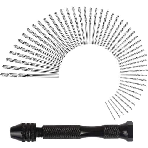 BMBY-Hand Drill Set Precision Pin Vise With 49 Pcs Mini Twist Drill Bits For Model,Diy,Jewelry Making,Multipurpose Rotary Tool