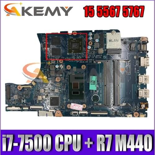 For DELL Inspiron 15 5567 5767 Laptop motherboard With i7-7500 CPU + R7 M440,CN-0VMRRP 0KFWK9 BAL20 LA-D801P mainboard 100% Test