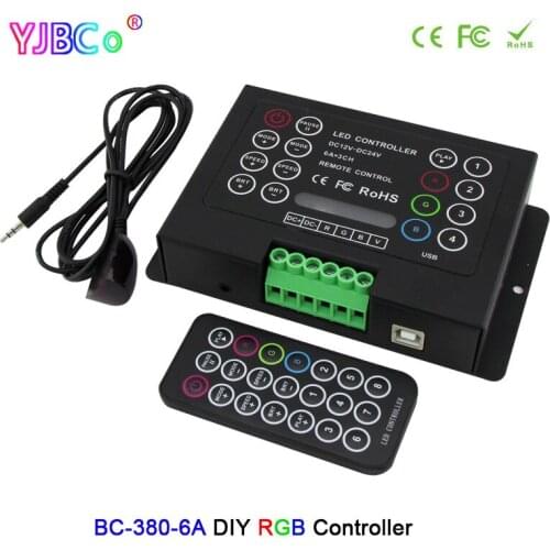DC12V 24V 3CH RGB LED Strip Light Controller BC-380-6A 6A*3CH DIY Constant Voltage lamp tape Dimmer with Wireless IR remote