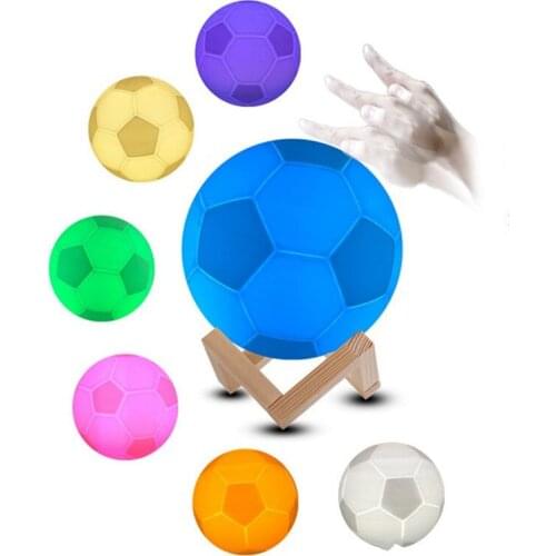 3D Illusion Lamp Football Night Light Soccer Desk Lamp Club Decor 7 Colors Team Sports Gift for Men Football Fan World Cup 2018