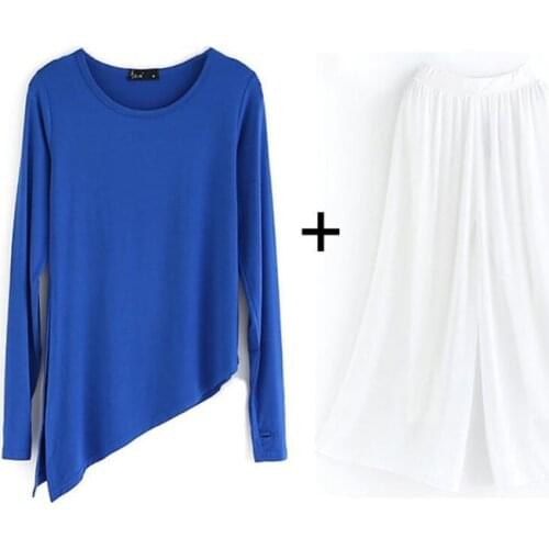 Hot Sell Classical Dance Costumes Set Women 2 Piece Modern Dance Clothes Chinese Dance Practice Suit Loose Blouse Chiffon Pants