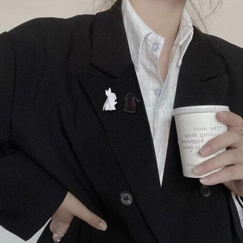 Cartoon Wang Yibo Xiaozhan cute mini rabbit brooch pin badge For Clothing alloy Badges