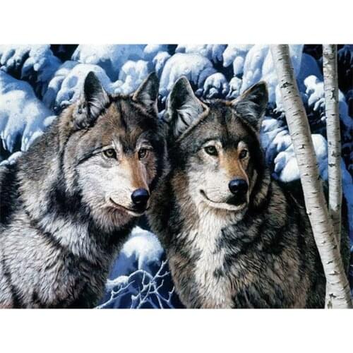 Snow Wolf DIY Animal 11CT Cross Stitch Embroidery Kit Needlework Craft Set Cotton Thread Canvas Printed Home Decor New Design