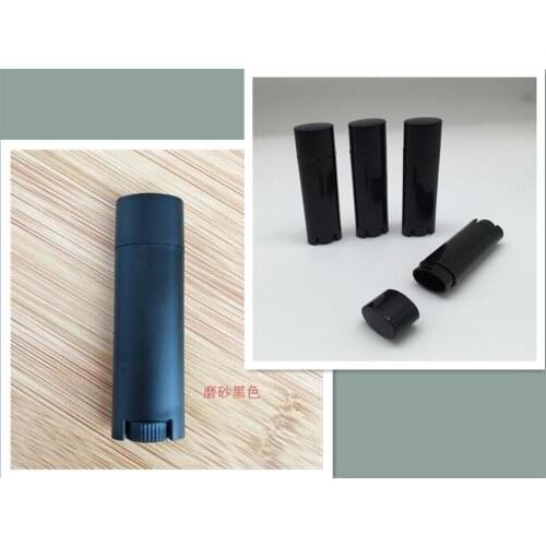 Lot of 100pcs Black Oval Lip Balm Tube 4.5g 0.15oz bright matte Deodorant Container Lotion Bar Twist Empty lipstick wholesale