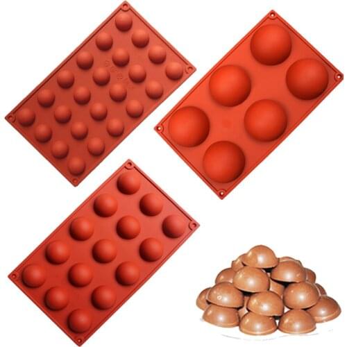 Hemispheres Shape Silicone Mold for Chocolate Candy Ice Cube Maker Molds for Baking Biscuit Cake Tools Candy Mold