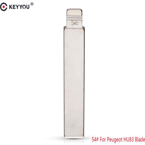 KEYYOU 10 pcs/lot Uncut Metal NO.54 KD900/VVDI Remotes Blank Scale Car Key Blade HU83 for Old Peugeot/Citroen New 508 with Slot