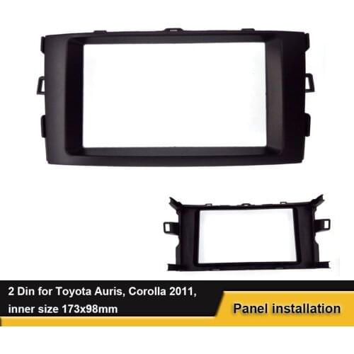 173x98MM Car refitting DVD frame DVD panel Fascia fit for 2011 Toyota Auris, Corolla ,2DIN Facia Bezel Cover Face Plate Stereo