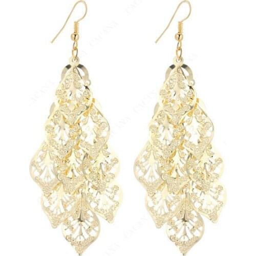 Earrings Vintage Antique Gold Color Round Earring Charm Pendant Bohemian Punk Style Copper Drop Earrings Creative Girls Jewelry