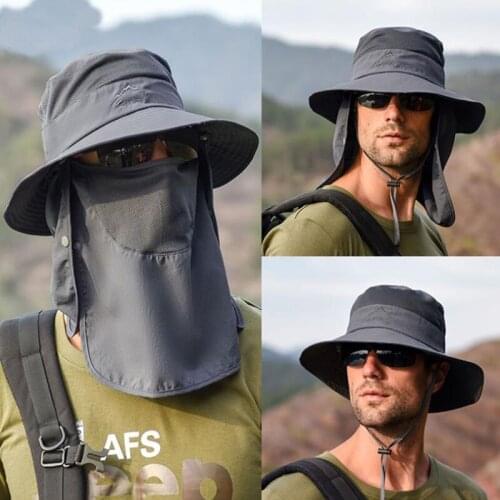 Hat new fashion exquisite sunscreen windproof mens sun hat casual hat fisherman hat