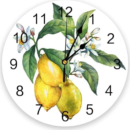 Modern Wall Clock Lemon Fruit PVC Wall Clock Home Decor Bedroom Silent Oclock Watch Wall for Living Room