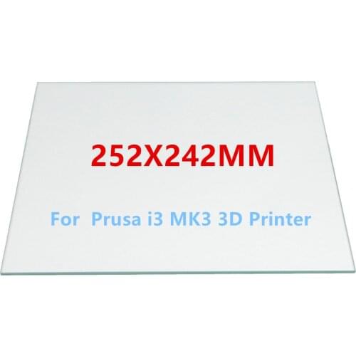 252x242mm Borosilicate Glass Bed for Prusa i3 MK3 3D Printer