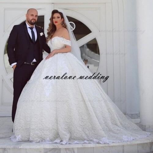 African Wedding Dress Ball Gown 2021 Bride Arabic Middle East Church Nigerian Wedding Gowns 3D Flower Bridal Vestidos