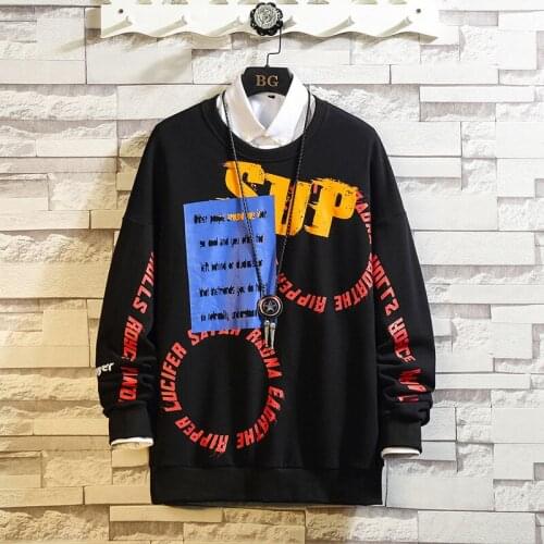 GlacialWhale Crewneck Sweatshirt Men 2021 New Oversized Print Japanese Streetwear Hip Hop Black Hoodie Men Sweatshirts Hoodies