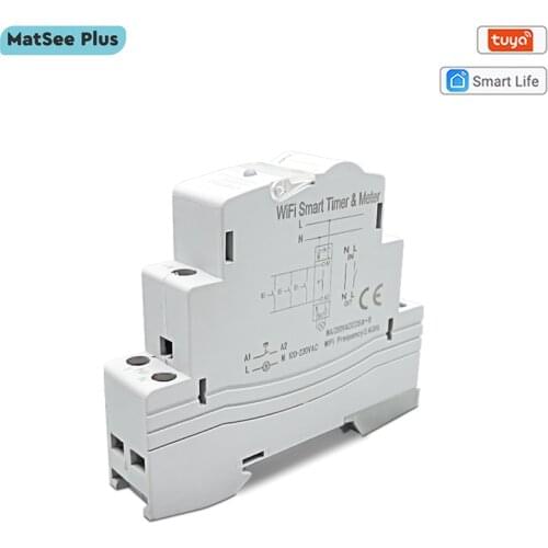 Tuya WiFi Circuit Breaker Din Rail Smart Meter 16A Switch Timer Single Phase with Energy Monitor Works With Alexa Google Home