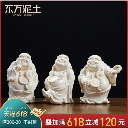 Oriental soil character sculpture works ming-gui zhang dehua ceramic masters ceramics process/ha ha threesome