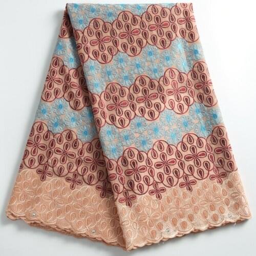 Zhenguiru High Quality Embroidered African Lace Fabric Beautiful Swiss Voile Fabric Cotton Nigerian Fabric For Women Party A2265