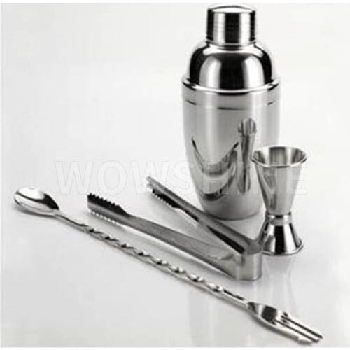 WOWSHINE Free shipping 350ml japanese style cocktail shaker set ounce cup ice tongs cocktail shaker 4-piece set