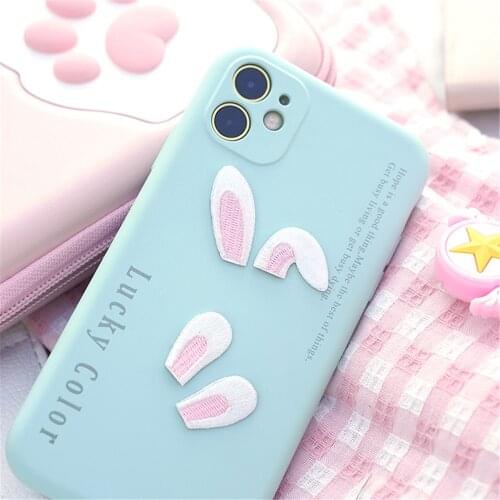 AHYONNIEX 1 Pair Small Rabbit Ear Embroidery Patches for Bag Jeans Angel Iron On Patches for Clothes Small DIY Patch Cute