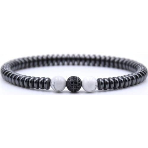 1PC Mens Strand Bracelets Bangle For Women Trendy Cubic Zirconia CZ Metal Ball Handmade Beaded Male Bracelets Hand Jewelry Gift