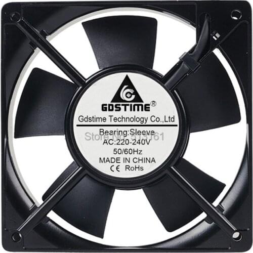 2PCS Gdstime 220V 240V 12CM 120x120x25mm AC Cooling Fan Sleeve Bearing PC CPU Industrial Cooler