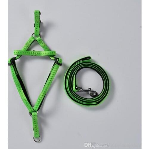 3 color Adjustable Bilayer Denim Jeans Puppy Dog Vest Harnesses Lead 3 pieces Set Cowboy Traction Rope Strong Leash Dog Collar