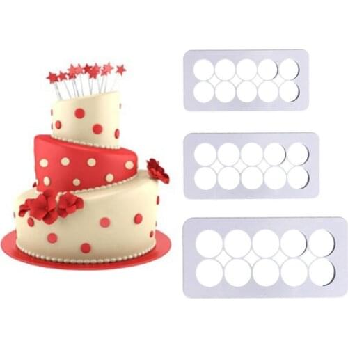 3 Pieces of Round Rhombus Geometric Cube Fondant Cake Odd Knife Embossing Machine Pastry Cake Decoration Tool Accessories
