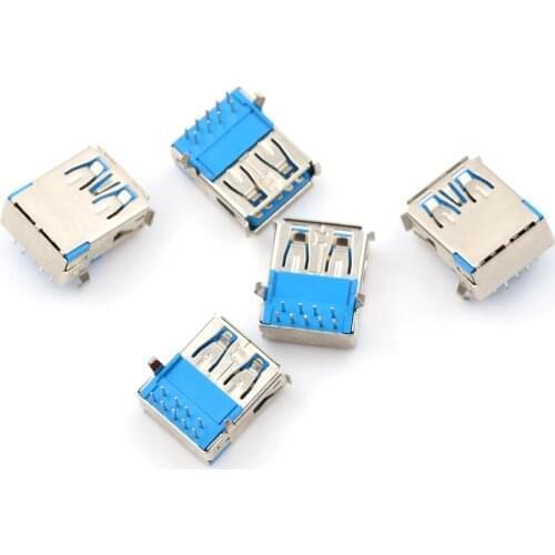5/10pcs USB 3.0 Type DIP Type A Female Right Angle 9 Pin DIP Socket Connector 90 degrees Dropshipping