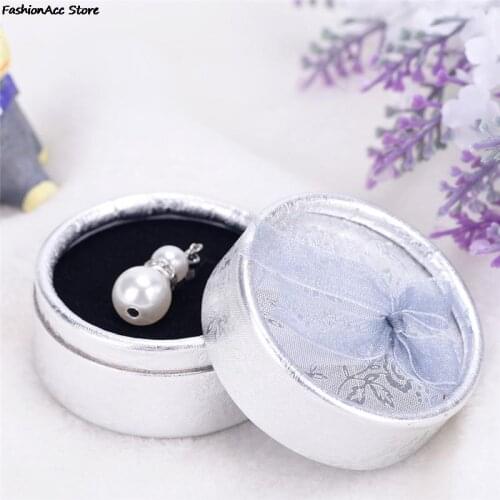 5.5*3.5cm Carrying Cases for Wedding Ring Boxes Lace Bow Tie Round Paper Velveteen Cardboard Ring Box Jewelry Accessories
