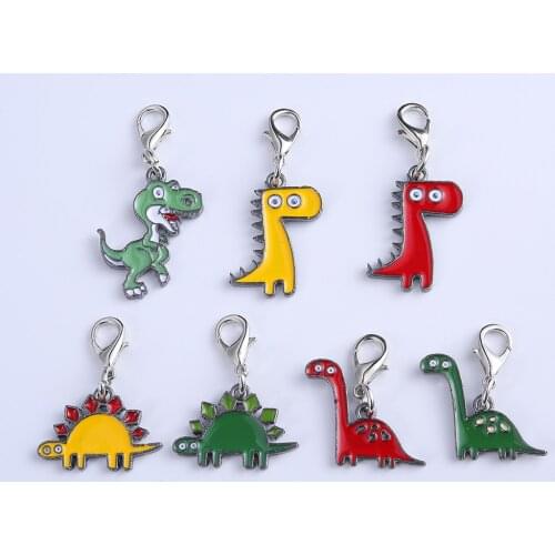 5 pcs/lot Dinosaur Necklace Charm DIY bag Pendant Cute Jewelry For Women Fashion Animal Gift