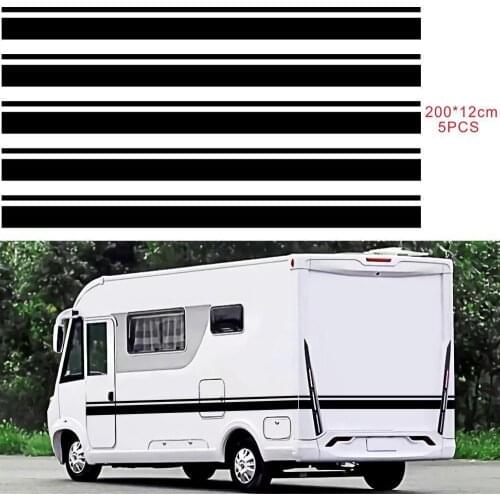 5pcs Motorhome Car Stripes Vinyl Stickers Camper Van Horsebox Caravan RV Decals Stickers