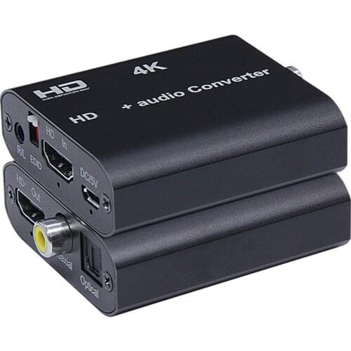 Audio Extractor 5.1ch With ARC EDID HDMI-compatible 1.4 4K 30Hz Splitter to R/L Audio Extractor Optical Coaxial for HDTV Monitor