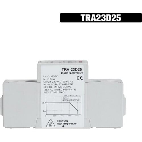 TRA23D25 25A Relay 12v SSR Auto Solid State Relay Module DC to AC 3V 3.3V 5V 12V 24VDC In Out 24-280VAC Voltage Relay Board