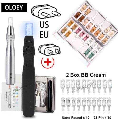 Glow BB Cream Ampoule Treatment Kit Korea Glow BB Cream Dr pen Machine Set With Needles For Skin Brightening Whitening Serum