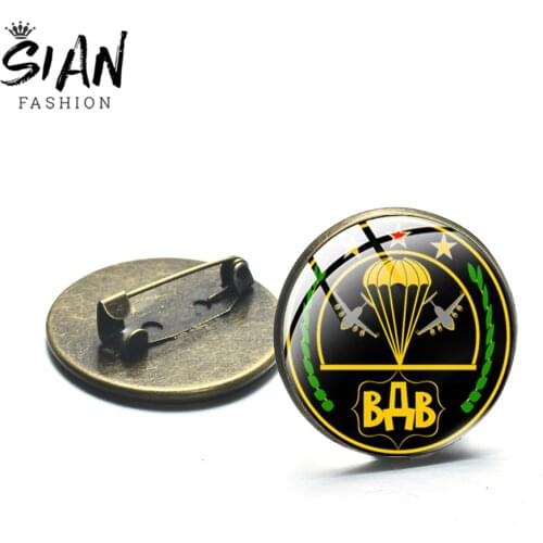 SIAN NAVY and IGN Brooches on Clothes Rainbow Six Wiki Picture Glass Dome Pins Men Vintage Jewelry Christmas Best Friend Gifts