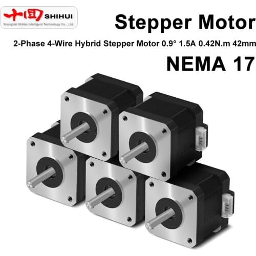 NEMA 13 2-Phase 4-Wire 42 Hybrid Stepper Motor 0.9° 1.5A 0.42N.m 42mm 1000rpm for 3D Printer CNC Kit