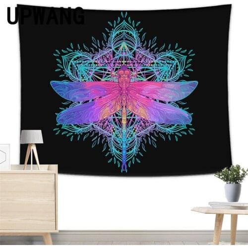 Dragonfly Tapestry Wall Hanging Sandy Beach Picnic Rug Camping Tent Sleeping Pad Home Decor Bedspread Sheet Wall Cloth