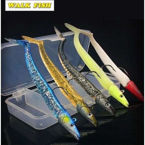 WALK FISH 5PCS 11cm 140g Soft Fishing Lure Carp Fishing Lure Hard Jig Fish Head Artificial Bait PVC Body lures with Single Hook