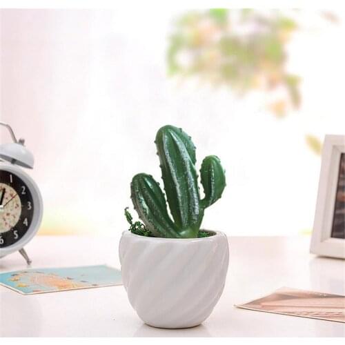 Artificial Three Head Cactus Plastic Plants Flocking Mini Rose Craft Floristry Decoration Home Furnishings Craft Decoration