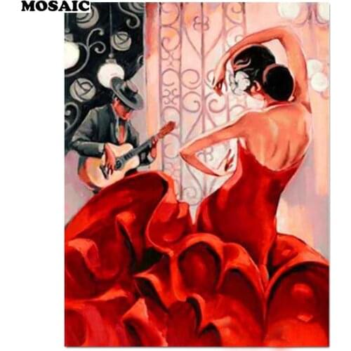 DIY 5D Diamond Painting Portrait red dress girl Home Decoration Mosaic Beaded Embroidery Sale New Arrival Rhinestone Picture