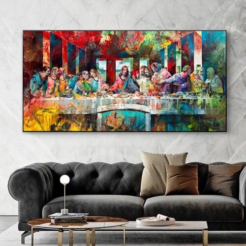 Leonardo Da Vincis The Last Supper Canvas Paintings Abstract Famous Art Prints and Posters Wall Pictures for Living Room Decor