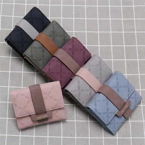 New Fashion Women Short Purses PU Leather Female Wallet Fresh Card Holder Coin Money Bag Soft Ladies Small Wallet