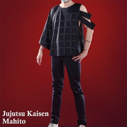 Anime Jujutsu Kaisen Mahito Cosplay Costume Short Sleeve Shirt Pants Uniform Carnival Halloween Party Outfit For Men 2020 New